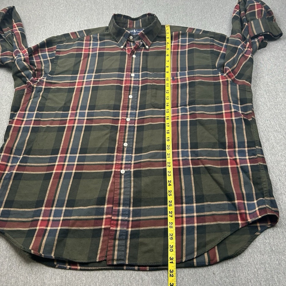 Ralph Lauren Blaire Shirt Mens XXL Green Blue Red Plaid Cotton Button Down - Picture 9 of 13